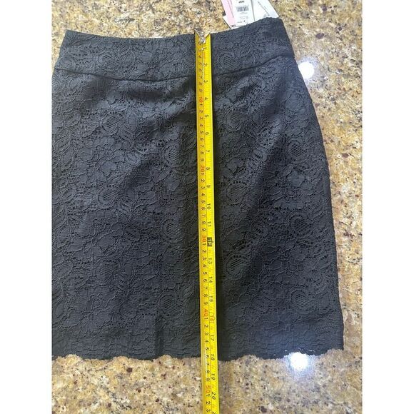 Banana Republic Black Lace Crochet Mini Pencil Skirt Size 00P Petite Whimsigoth - Picture 5 of 16